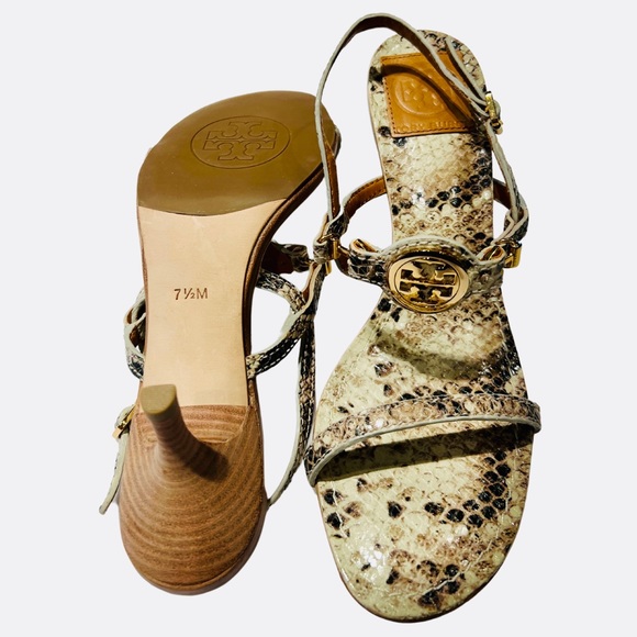 Tory Burch Low Heel Sandel, New Without Box, Never Worn, Snake Look Strap Sandel - Picture 5 of 7